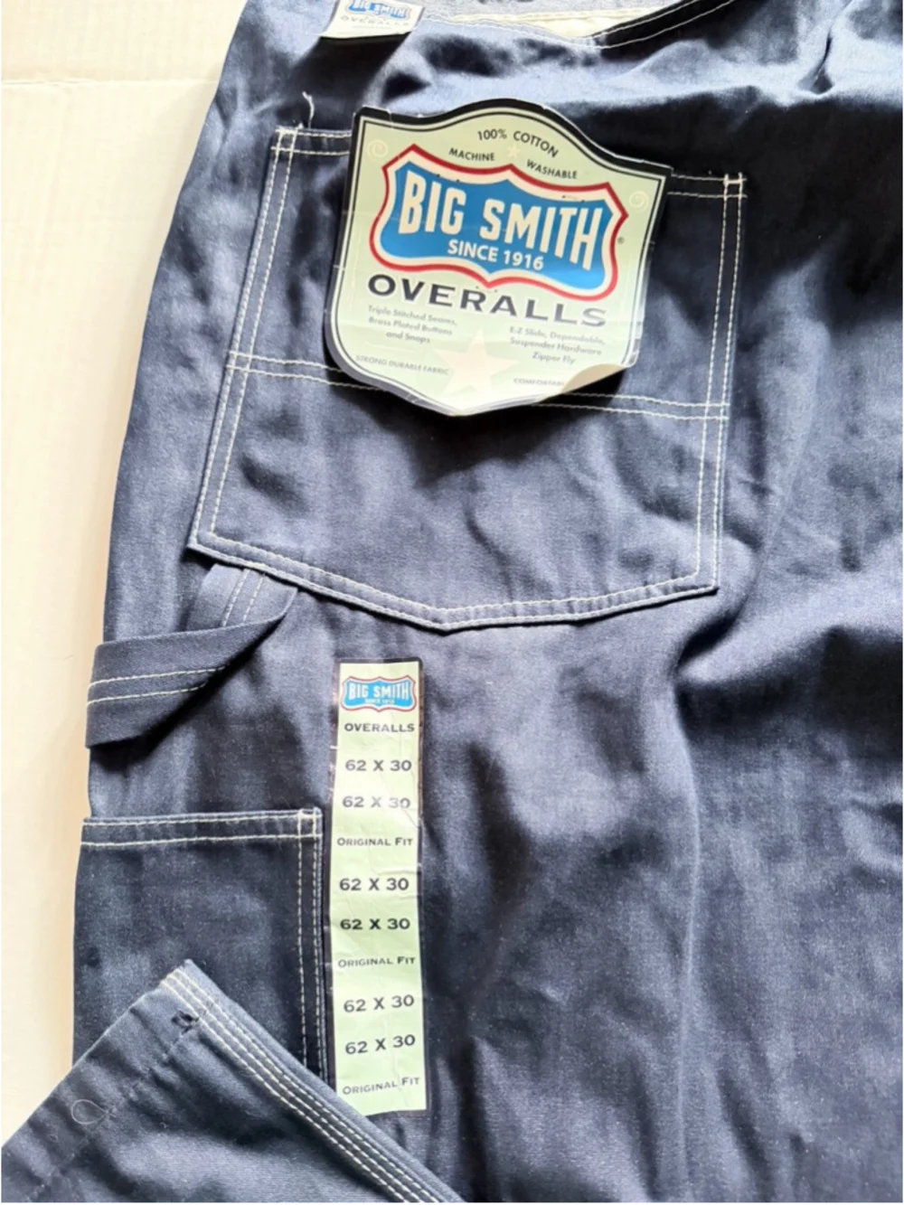 Big Smith blue denim bib overalls. NWT 62x30 #bigmen #workwear #farm